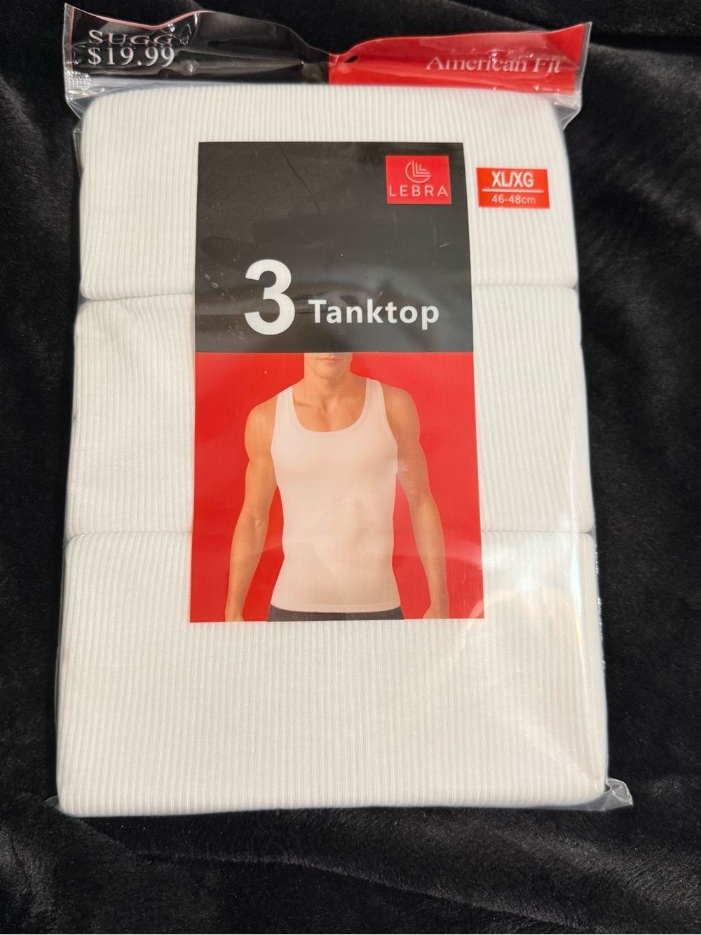 Men’s White Ribbed Tank Top - 3 Pack (XL/XG)